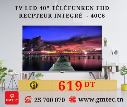 TV TELEFUNKEN 40" FULL HD RECEPTEUR INTEGRE 40C6 - 3 ANS GARANTIE