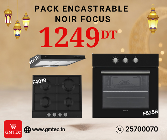 PACK ENCASTRABLE FOCUS NOIR