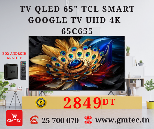 TV QLED 65" TCL SMART GOOGLE TV 4K ULTRA HD  65C655