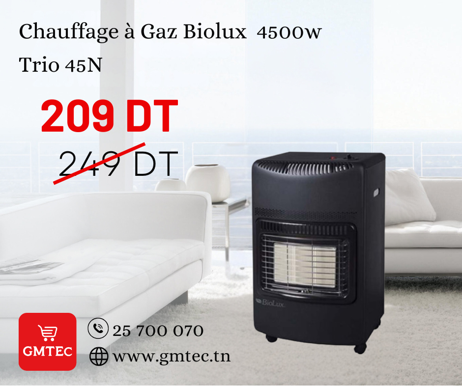 CHAUFFAGE A GAZ BIOLUX TRIO45N - NOIR