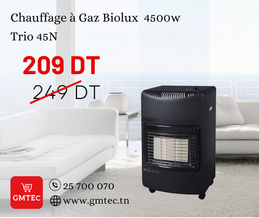 CHAUFFAGE A GAZ BIOLUX TRIO45N - NOIR