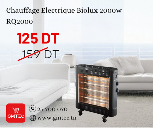 CHAUFFAGE ELECTRIQUE BIOLUX 2000W 4 TUBES