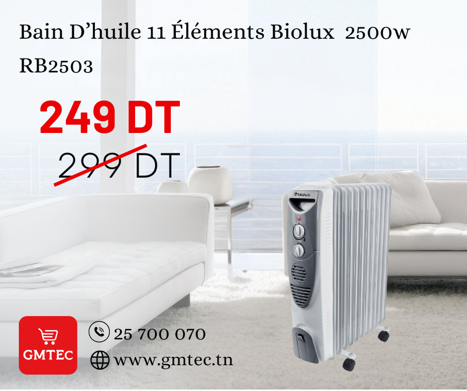 BAIN D'HUILE BIOLUX 11 ELEMENTS 2500W RB2503