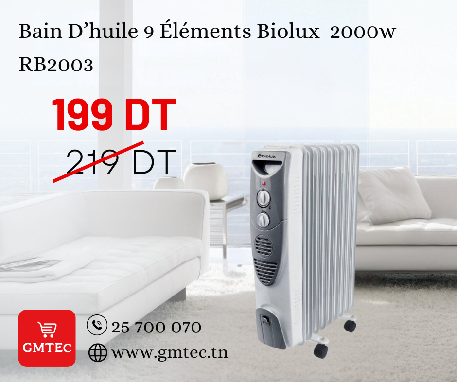 BAIN D'HUILE BIIOLUX 9 ELEMENTS 2000W RB2003