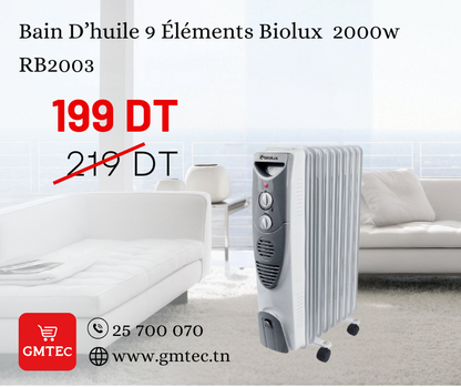 BAIN D'HUILE BIIOLUX 9 ELEMENTS 2000W RB2003