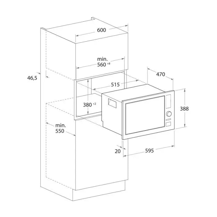 MICRO ONDE ENCASTRABLE 20 LITRES FOCUS F23X - INOX FOCUS