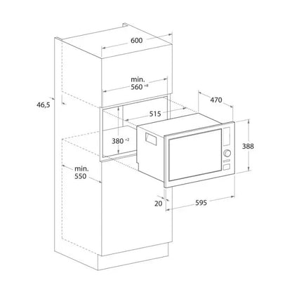 MICRO ONDE ENCASTRABLE 20 LITRES FOCUS F23X - INOX FOCUS