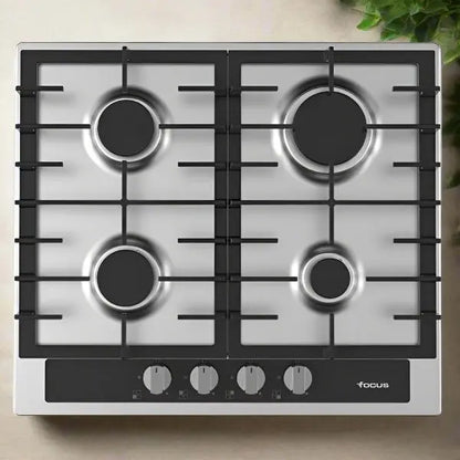 PLAQUE DE CUISSON 4 FEUX 60CM FONTE THERMOCOUPLE FOCUS F4002XS - INOX FOCUS
