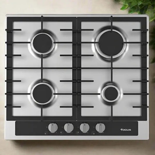 PLAQUE DE CUISSON 4 FEUX 60CM FONTE THERMOCOUPLE FOCUS F4002XS - INOX FOCUS