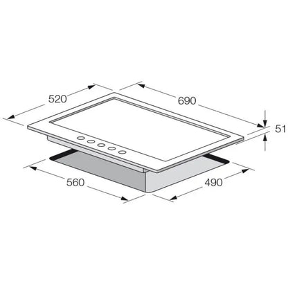 PLAQUE DE CUISSON 5FEUX 70CM FONTE THERMOCOUPLE FOCUS F4003XS - INOX FOCUS