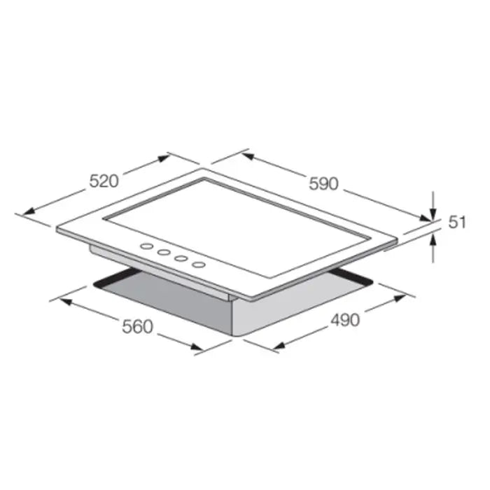 PLAQUE DE CUISSON 4 FEUX 60CM FONTE THERMOCOUPLE FOCUS F4008XS - INOX FOCUS