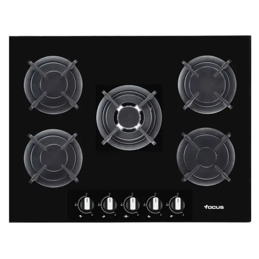 PLAQUE DE CUISSON 5FEUX 70CM FONTE THERMOCOUPLE FOCUS F4017BS - VITRO NOIR FOCUS