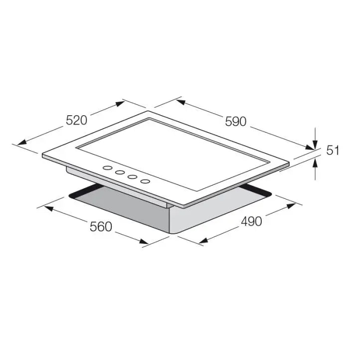 PLAQUE DE CUISSON 4 FEUX 60CM FOCUS F401W - BLANC FOCUS