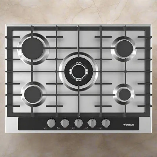 PLAQUE DE CUISSON 5 FEUX 70CM FONTE FOCUS F403X - INOX FOCUS