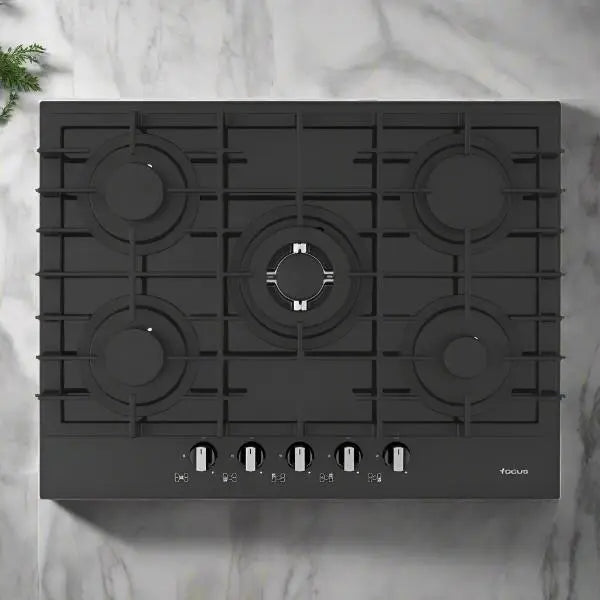 PLAQUE DE CUISSON 5 FEUX 70CM FONTE FOCUS F406B - VITRO NOIR FOCUS