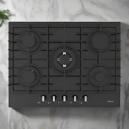 PLAQUE DE CUISSON 5 FEUX 70CM FONTE FOCUS F406B - VITRO NOIR FOCUS