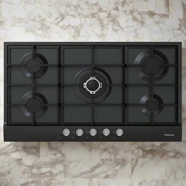PLAQUE DE CUISSON 5FEUX 90CM  FONTE THERMOCOUPLE FOCUS F40789BS - NOIR FOCUS
