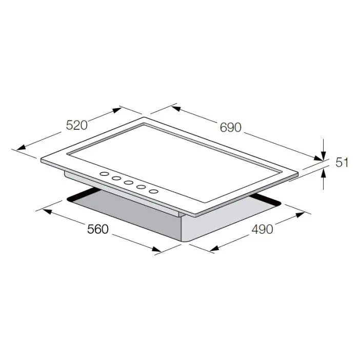 PLAQUE DE CUISSON 5FEUX 70 CM FONTE THERMOCOUPLE FOCUS F4078XS - INOX FOCUS