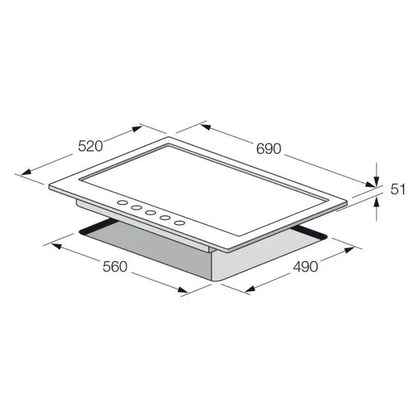 PLAQUE DE CUISSON 5 FEUX 70CM FONTE FOCUS F478B - NOIR FOCUS