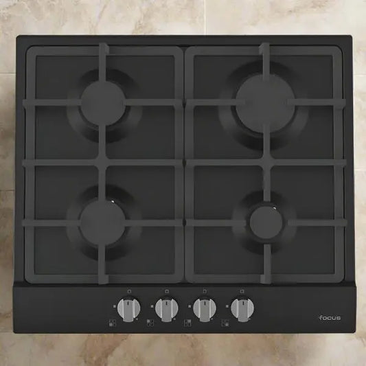 PLAQUE DE CUISSON 4 FEUX 60CM FONTE FOCUS F408B - NOIR FOCUS
