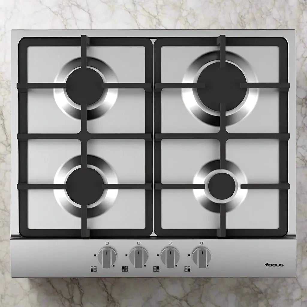 PLAQUE DE CUISSON 4 FEUX 60CM FONTE FOCUS F408X - INOX FOCUS