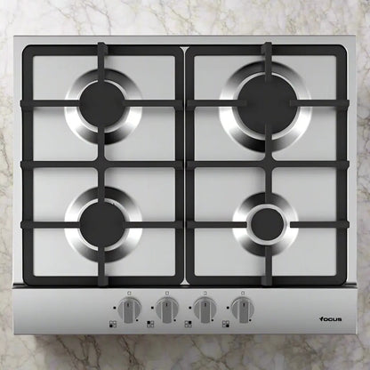 PLAQUE DE CUISSON 4 FEUX 60CM FONTE FOCUS F408X - INOX FOCUS