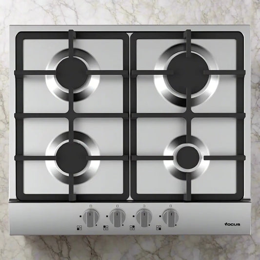 PLAQUE DE CUISSON 4 FEUX 60CM FONTE FOCUS F408X - INOX FOCUS