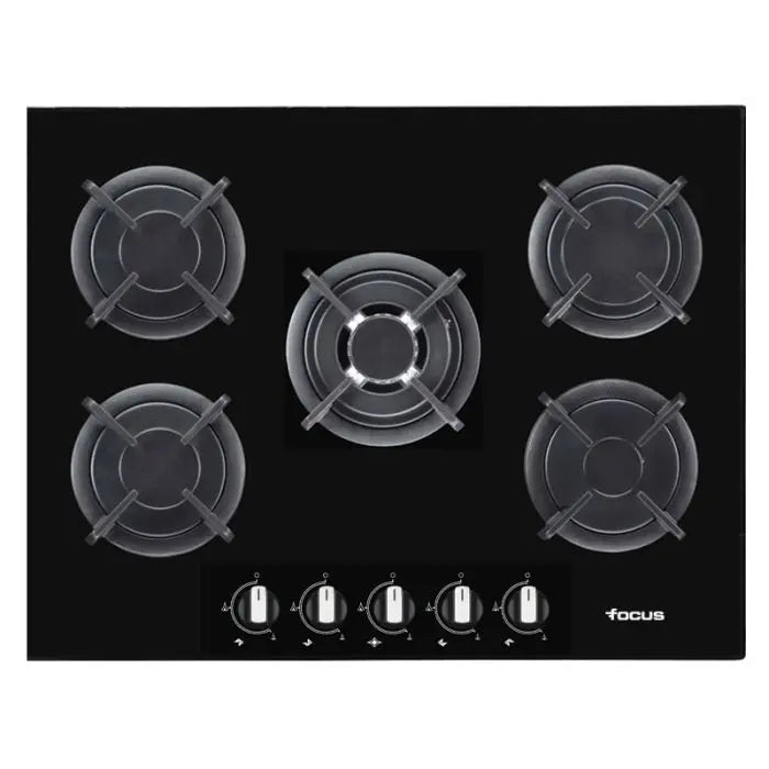 PLAQUE DE CUISSON 5 FEUX 86CM FOCUS F4109B - VITRO NOIR FOCUS