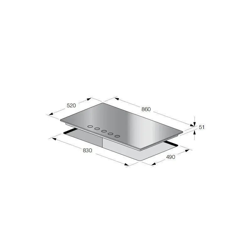 PLAQUE DE CUISSON 5 FEUX 86CM FOCUS F4109B - VITRO NOIR FOCUS
