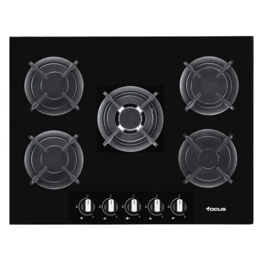 PLAQUE DE CUISSON 5 FEUX 70CM FONTE FOCUS F417B - VITRO NOIR FOCUS