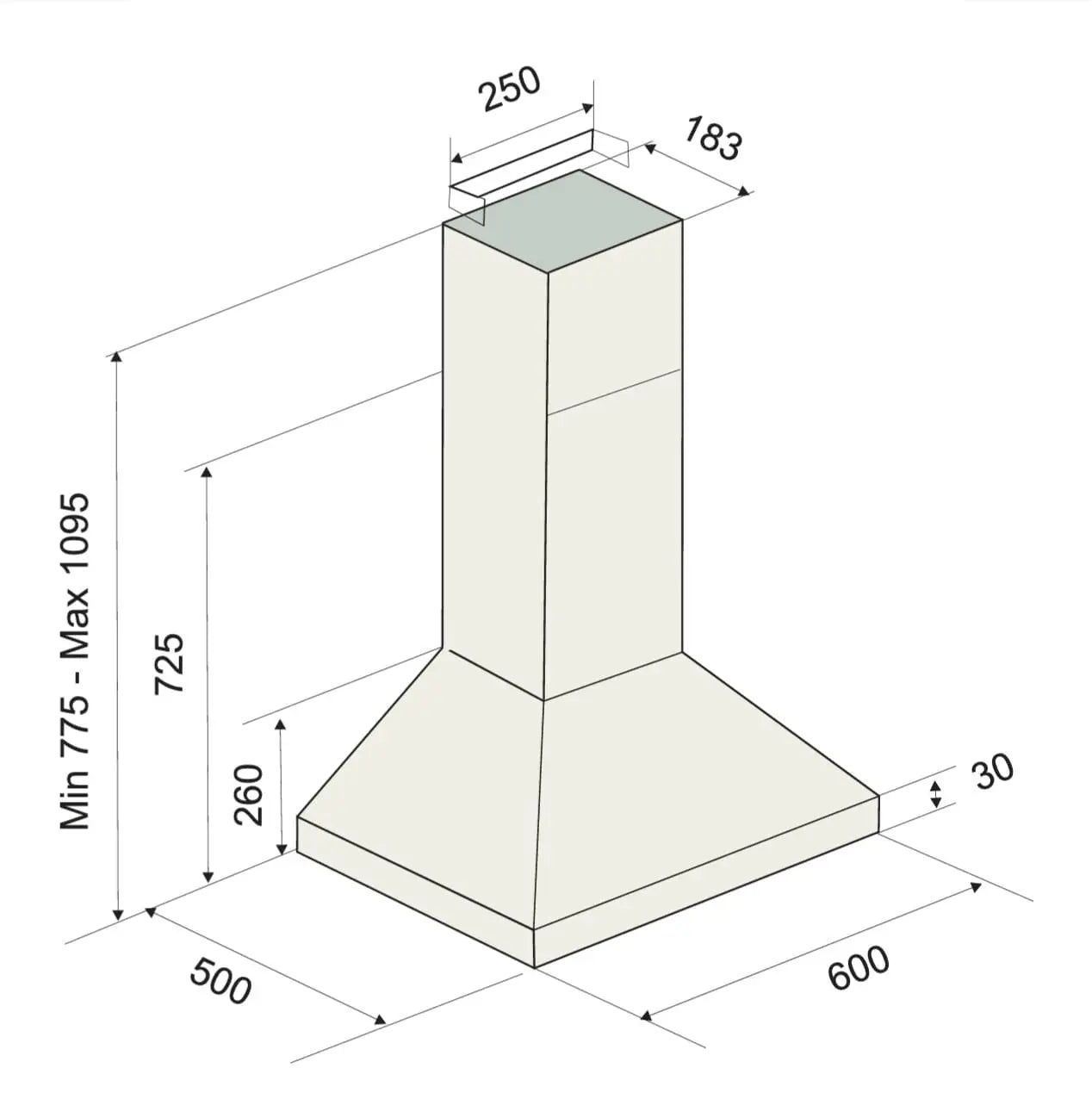 HOTTE PYRAMIDALE 60CM FOCUS F605X - INOX FOCUS