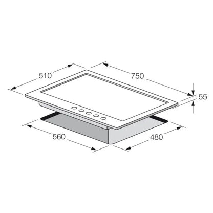 PLAQUE DE CUISSON 5 FEUX 75 CM FONTE FOCUS F811X - INOX FOCUS