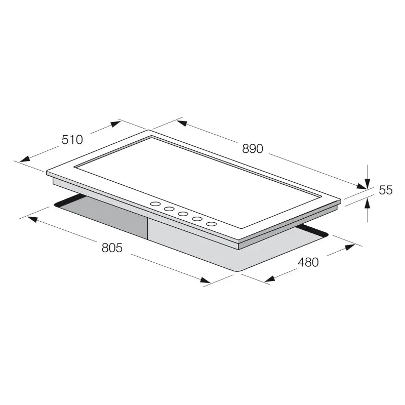 PLAQUE DE CUISSON 5 FEUX 90CM FONTE FOCUS F817X - INOX FOCUS