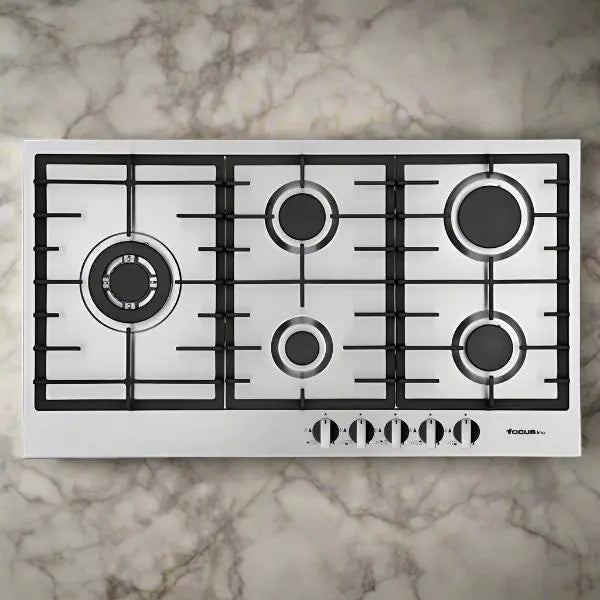 PLAQUE DE CUISSON 5 FEUX 90CM FONTE FOCUS F817X - INOX FOCUS