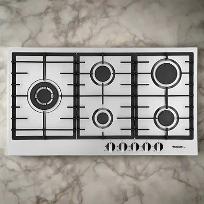 PLAQUE DE CUISSON 5 FEUX 90CM FONTE FOCUS F817X - INOX FOCUS