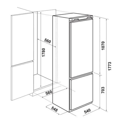 REFRIGERATEUR COMBINE ENCASTRABLE NO-FROST 252 LITRES FOCUS LINE FILO3600 FOCUS