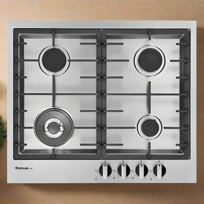 PLAQUE DE CUISSON 4FEUX 60CM FONTE THERMOCOUPLE FOCUS LINE FILO60 - INOX FOCUS