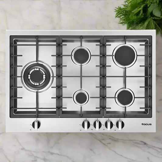 PLAQUE DE CUISSON 5 FEUX 76CM FONTE THERMOCOUPLE FOCUS LINE FILO75 - INOX FOCUS