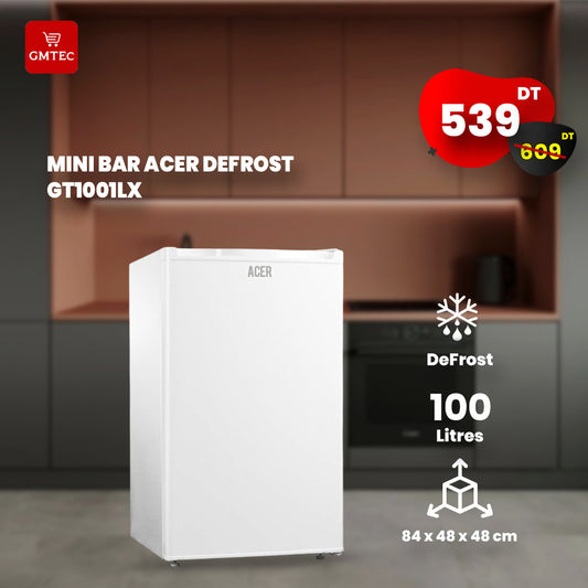 MINI BAR ACER 100 LITRES DEFROST GT100LX - BLANC