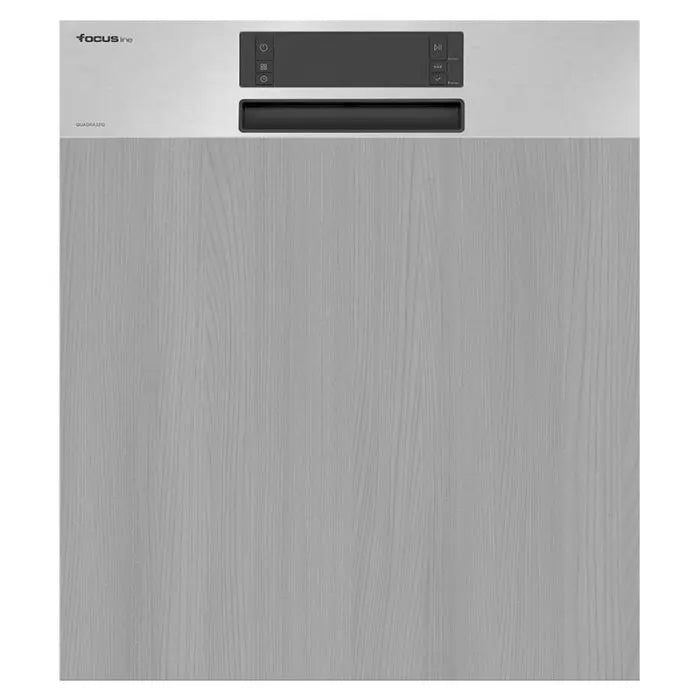 LAVE VAISSELLE SEMI-ENCASTRABLE 14 COUV 8 PROG FOCUS LINE QUADRA1310 - NOIR & INOX FOCUS
