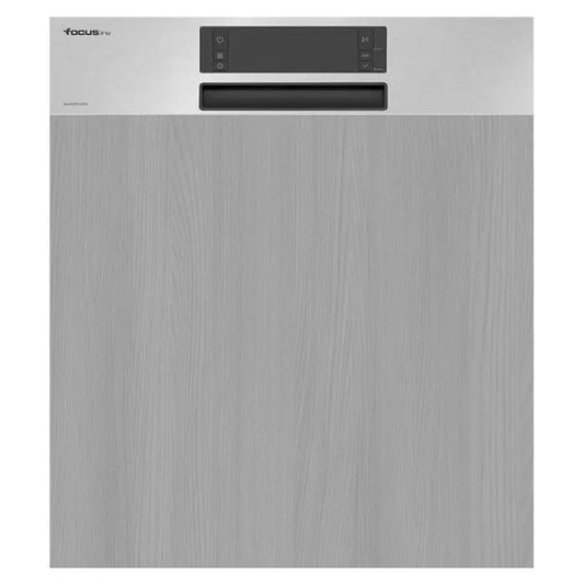 LAVE VAISSELLE SEMI-ENCASTRABLE 14 COUV 8 PROG FOCUS LINE QUADRA1310 - NOIR & INOX FOCUS
