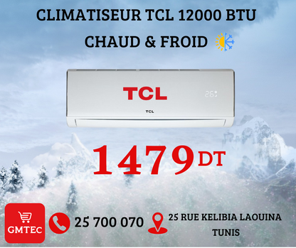 CLIMATISEUR TCL 12000 BTU CHAUD & FROID TAC-12CHSA/XAA1