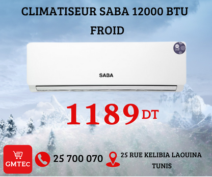 CLIMATISEUR SABA 12000 BTU FOID SABW12C/1W