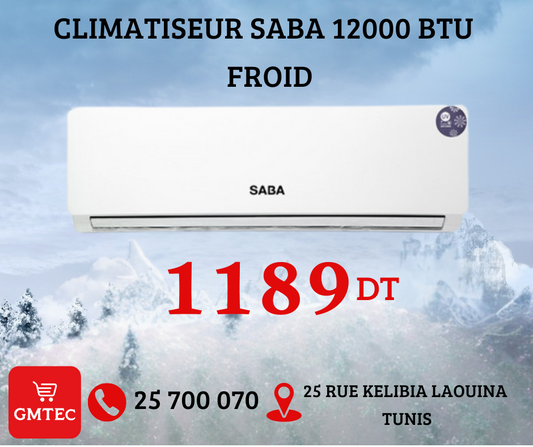 CLIMATISEUR SABA 12000 BTU FOID SABW12C/1W