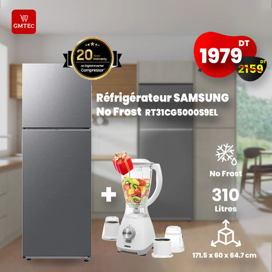 Réfrigérateur SAMSUNG 305L No Frost RT31CG5000S9EL - Inox