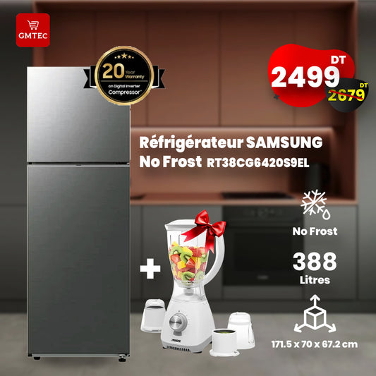 REFRIGERATEUR SAMSUNG RT38CG6420S9EL 388 LITRES INVERTER NOFROST - INOX