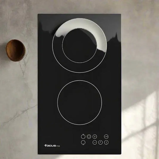 PLAQUE DE CUISSON 2 FEUX VITRO CERAMIQUE  30CM FOCUS LINE SOFT33 - NOIR FOCUS