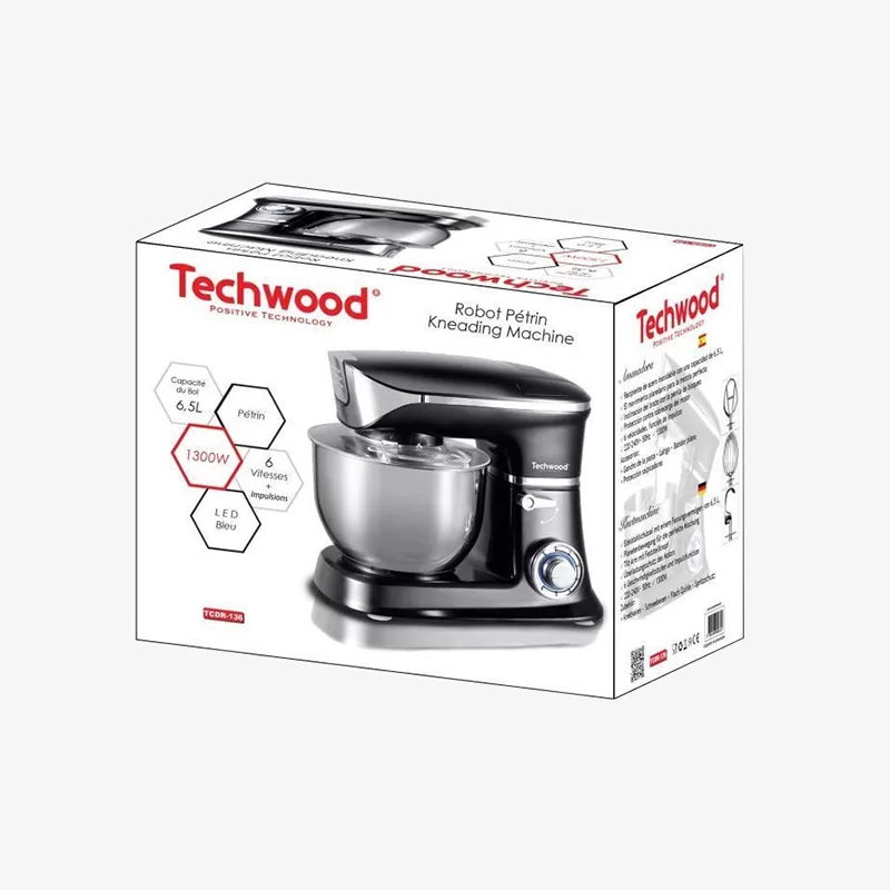ROBOT PETRIN TECHWOOD 1300W 6.5 LITRES TCDR136 - NOIR