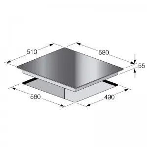 PLAQUE DE CUISSON 4 FEUX VITRO INDUCTION 60CM FOCUS LINE TORNADO - NOIR FOCUS