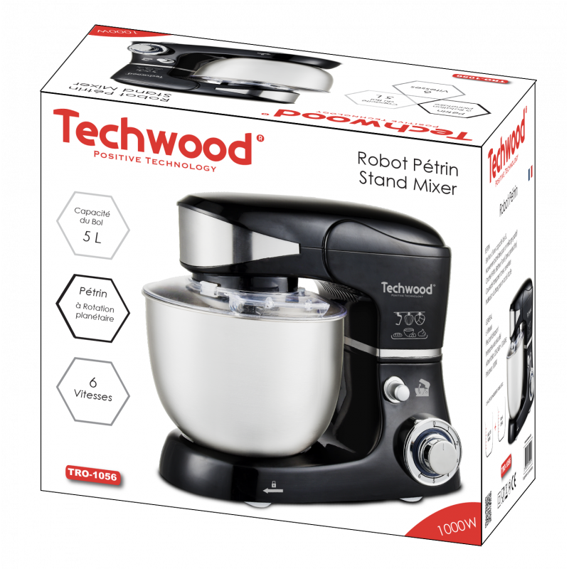 ROBOT PETRIN TECHWOOD 1000 W 5 LITRES TRO1065 - NOIR
